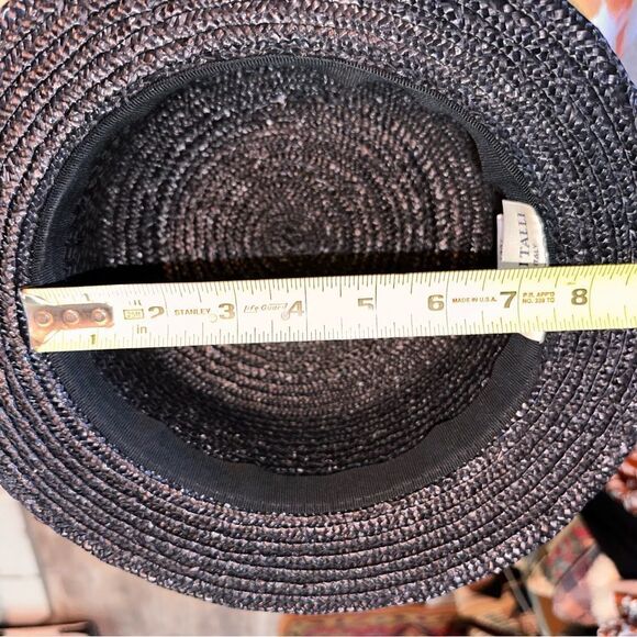 VINTAGE FRATELLA Talli black  straw hat main image 2